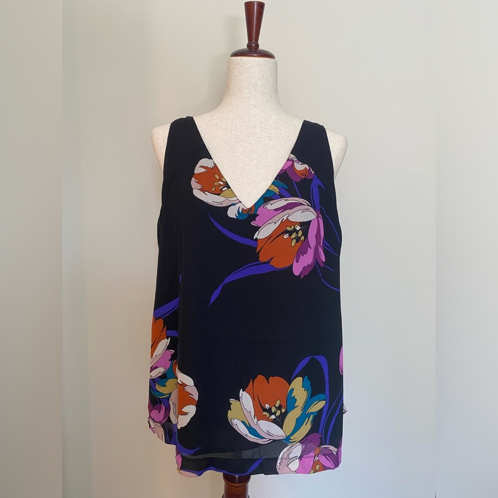 Evereve Peyton Jensen Teddy Double V-Neck Floral Top